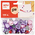 Pedras Acrílicas em Forma de Corações Apli 100 Pcs Pedras Acrílicas em Forma de Corações Apli 100 Pcs